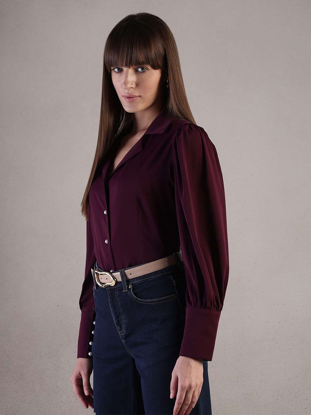 Vero Moda Aster Lapel Collar Regular Fit Casual Shirt