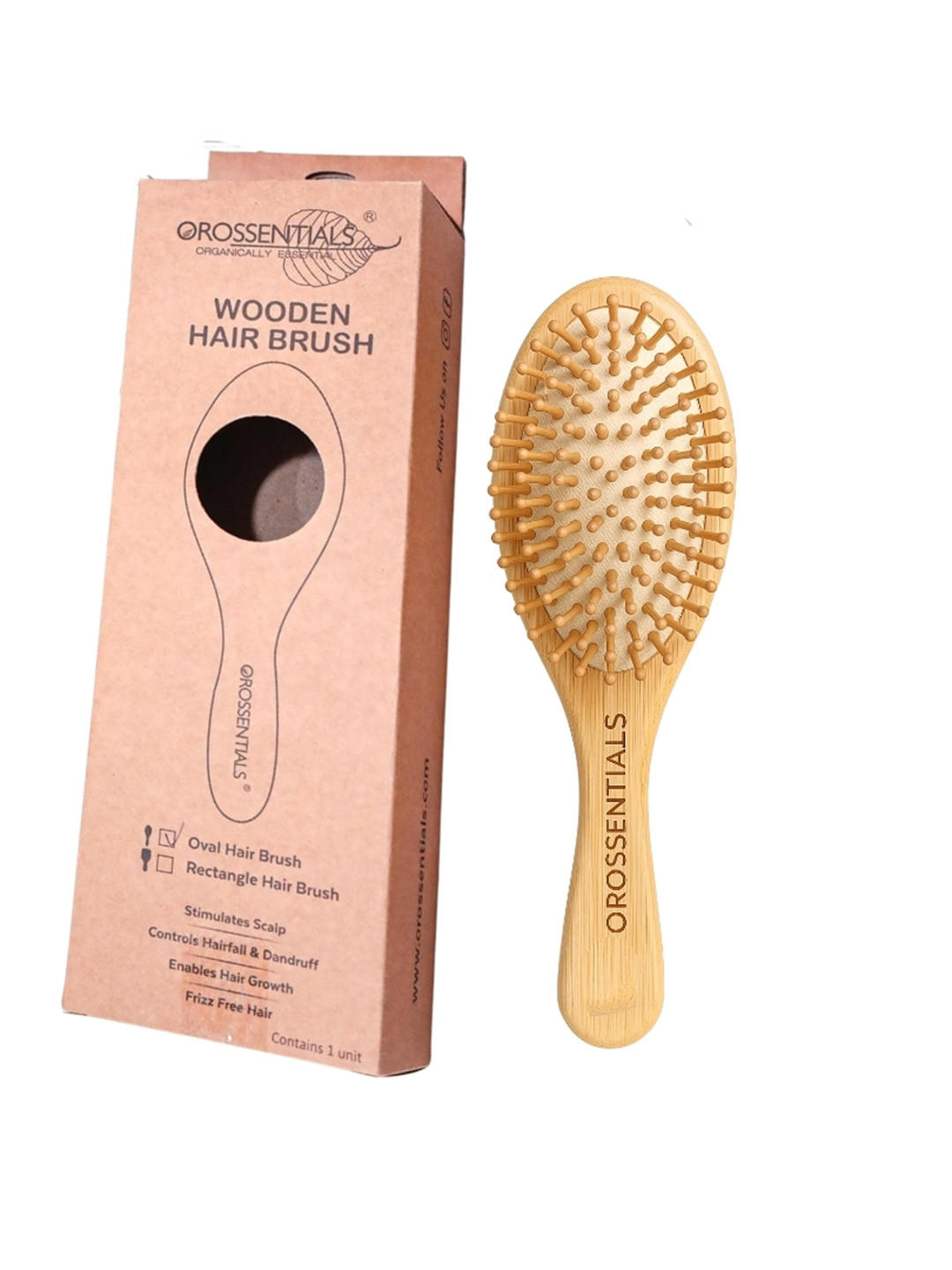 OROSSENTIALS Small Oval Wooden Hair Brush