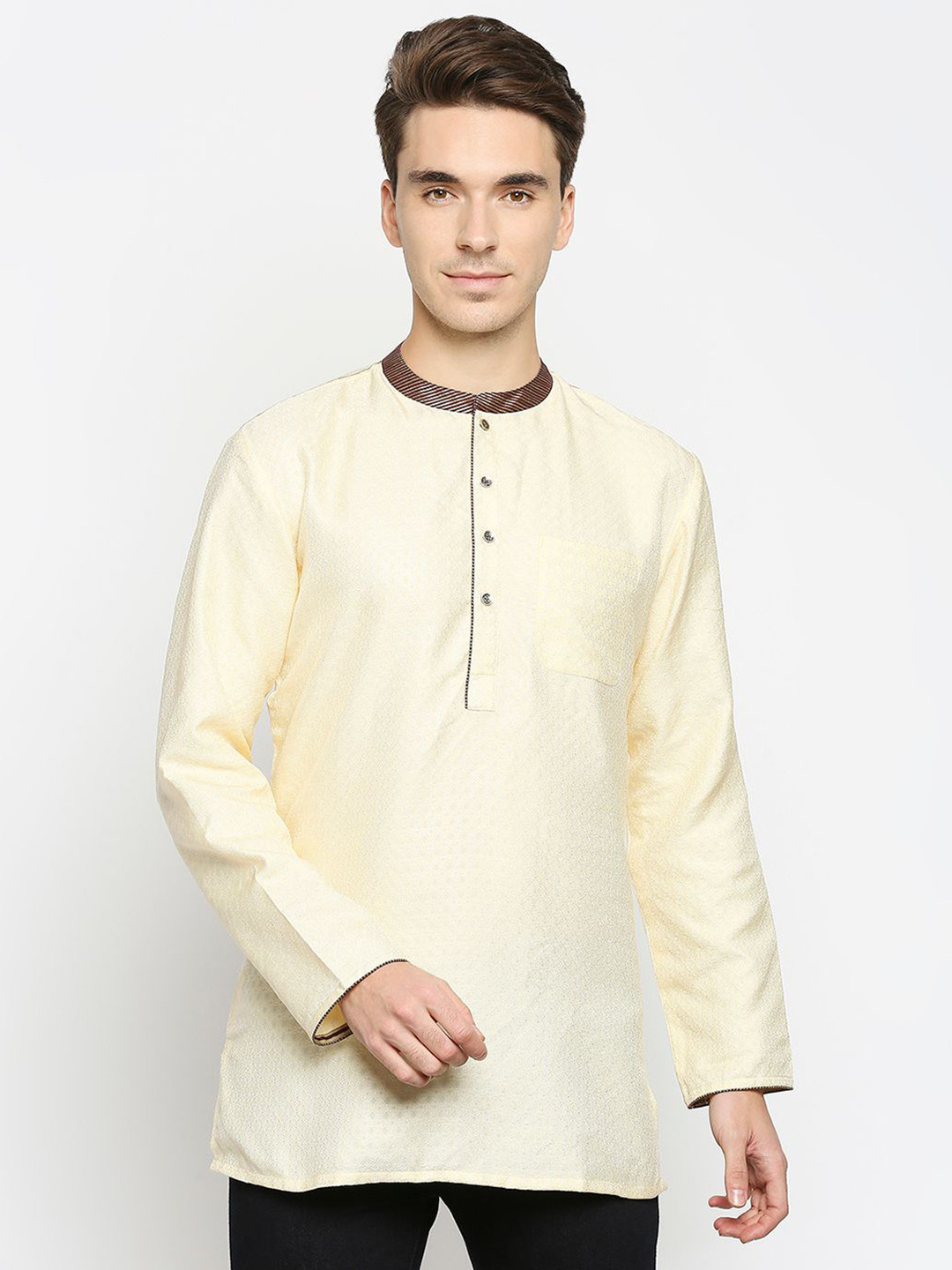 ARCHATTIRE Men Self Design Jacquard Kurta