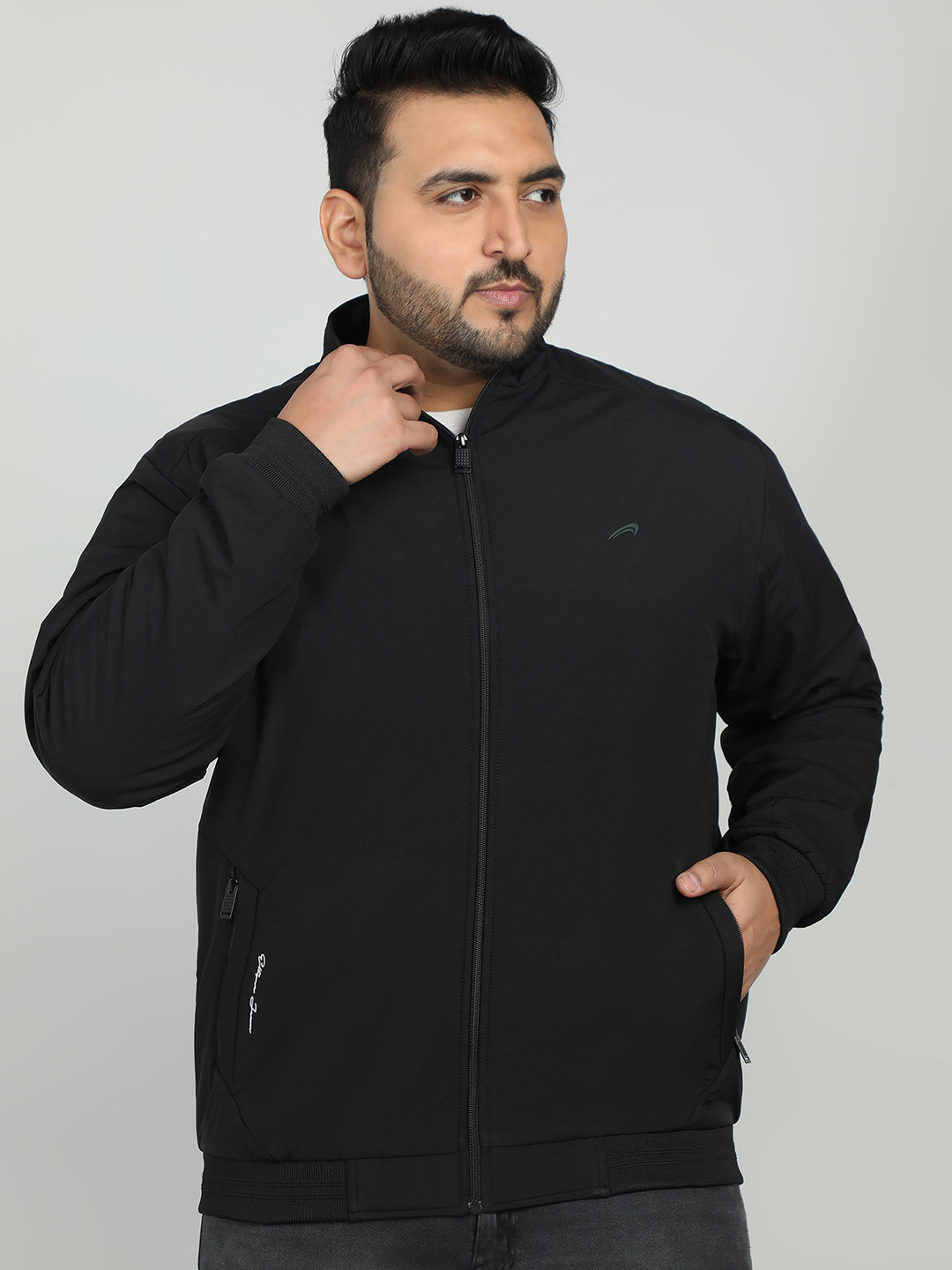 ELLIPSE Mock Collar Oversized Bomber Jacket