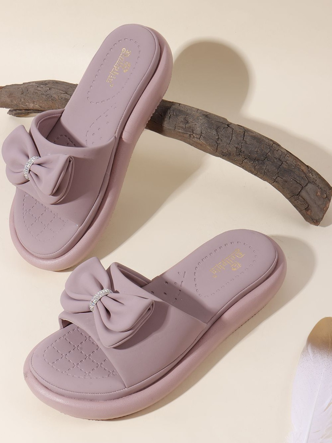 Dollphin Women Lavender Bow Ornamented Casual Flats