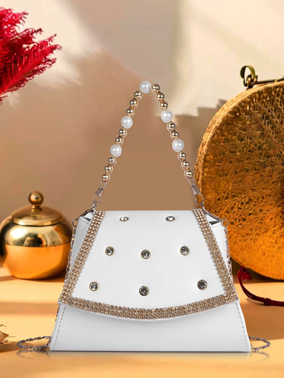 Lancer Embellished One Handle Detachable Sling Strap Crossbody Sling Bag