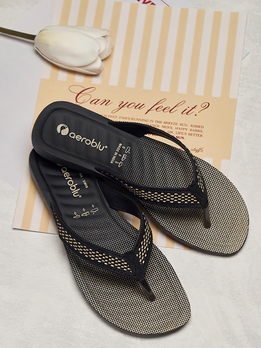 Aeroblu Women Embellished Open Toe Flats