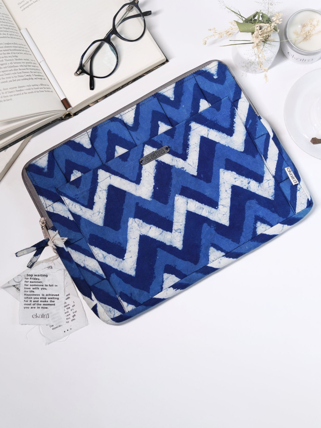 Ekatra Women Printed Cotton Laptop Sleeve Tablet Sleeve