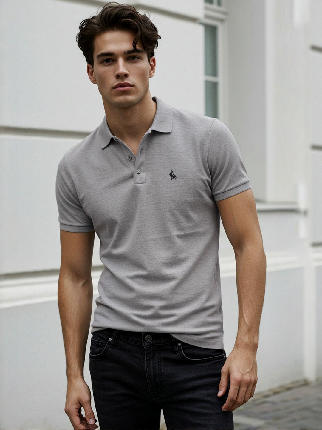 Trendyol Brand Logo Cotton Polo Collar T-shirt