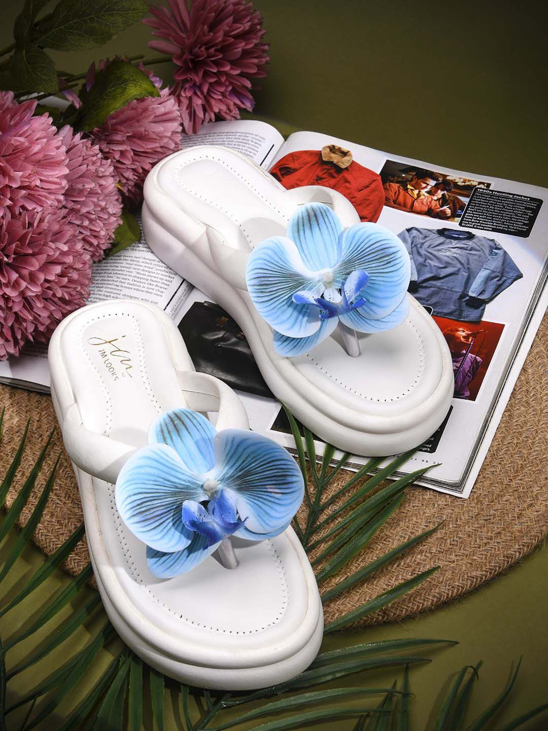 JM Looks Women Trendy Flower-Accent Sandals