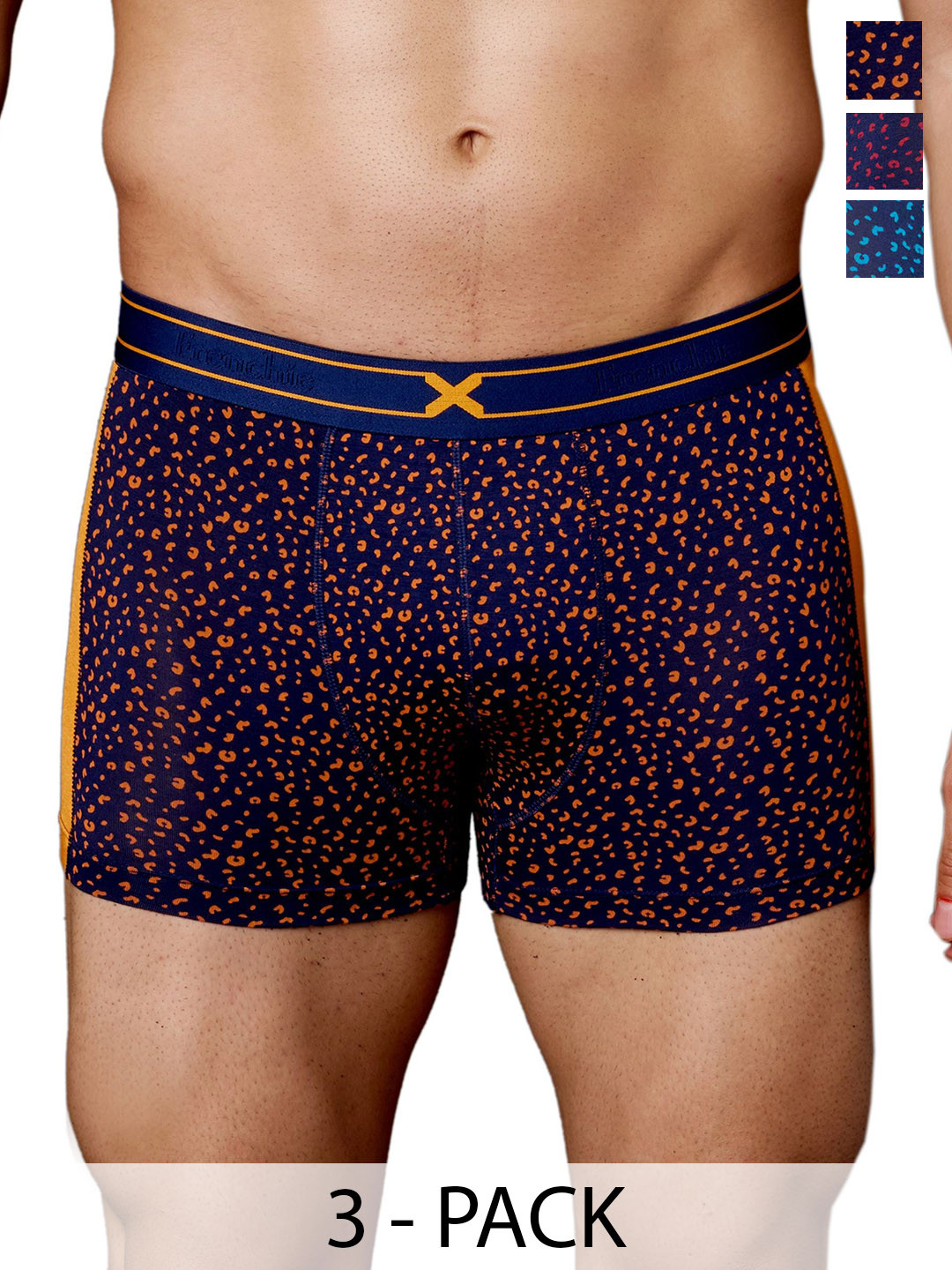 FRENCHIE Men Pack Of 2 Leopard Printed Short Trunks FR-MI-TR-LIT-1X5-ASTD-S-PO2