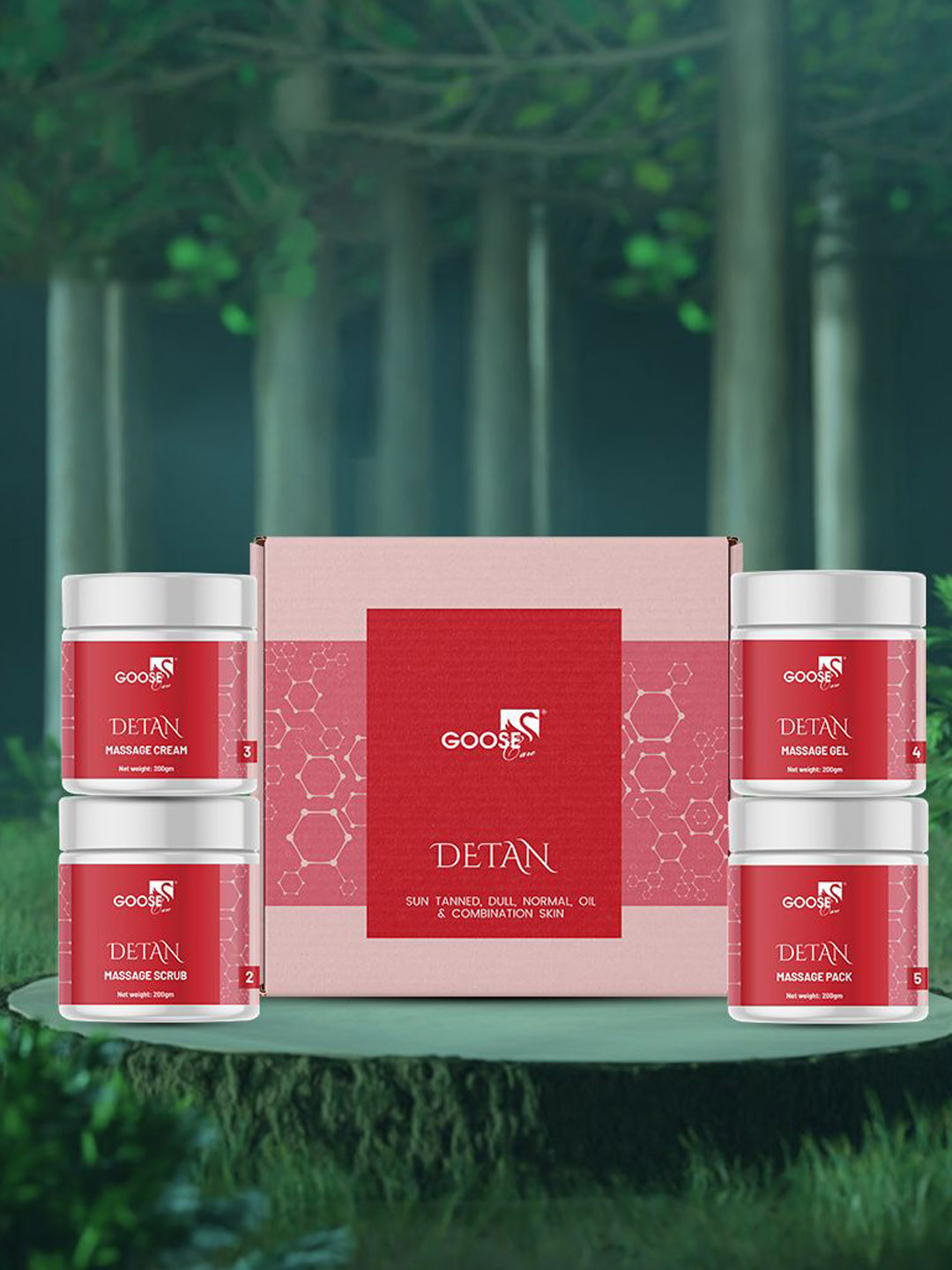 goose care 4 Step De-Tan Facial Kit - 200 g Each