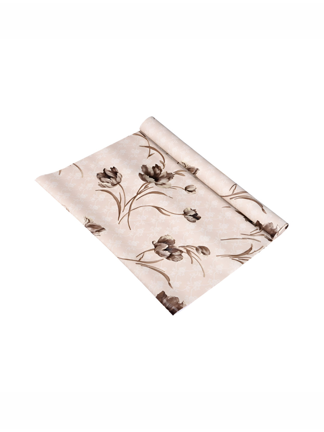 Aura Pink & Brown Flower Printed Shelf Liner Organiser