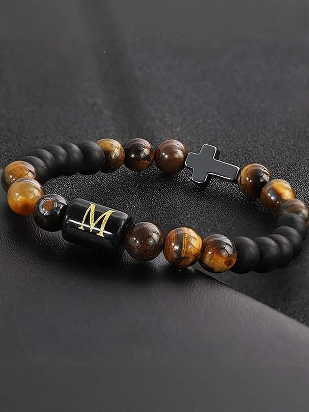 EDMIRIA Unisex Tigers Eye Cross Bracelet