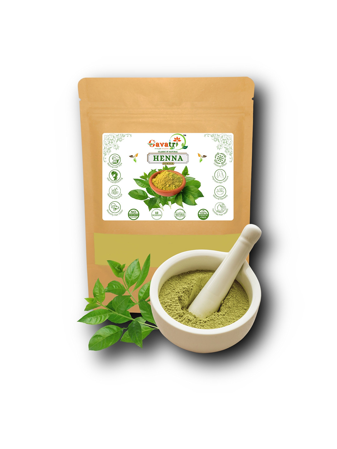 Gavatri Natural Henna Powder For Hair Conditioning - 750 g