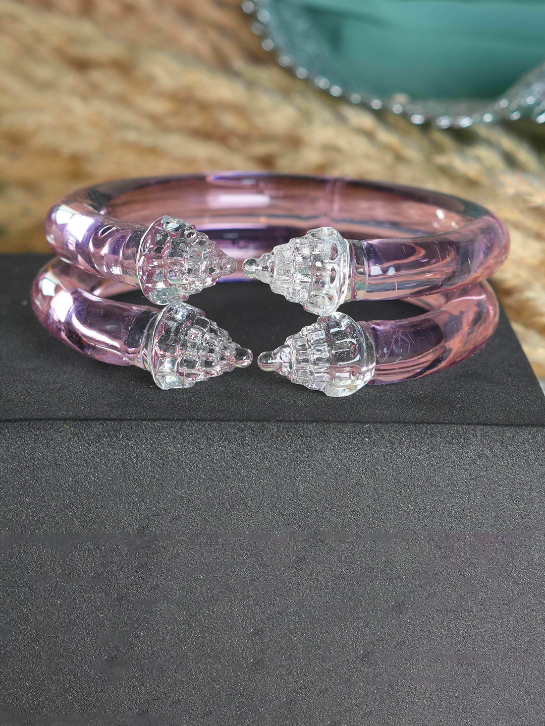 THE GOLDEN CASCADE Set Of 2 Glass Bangles