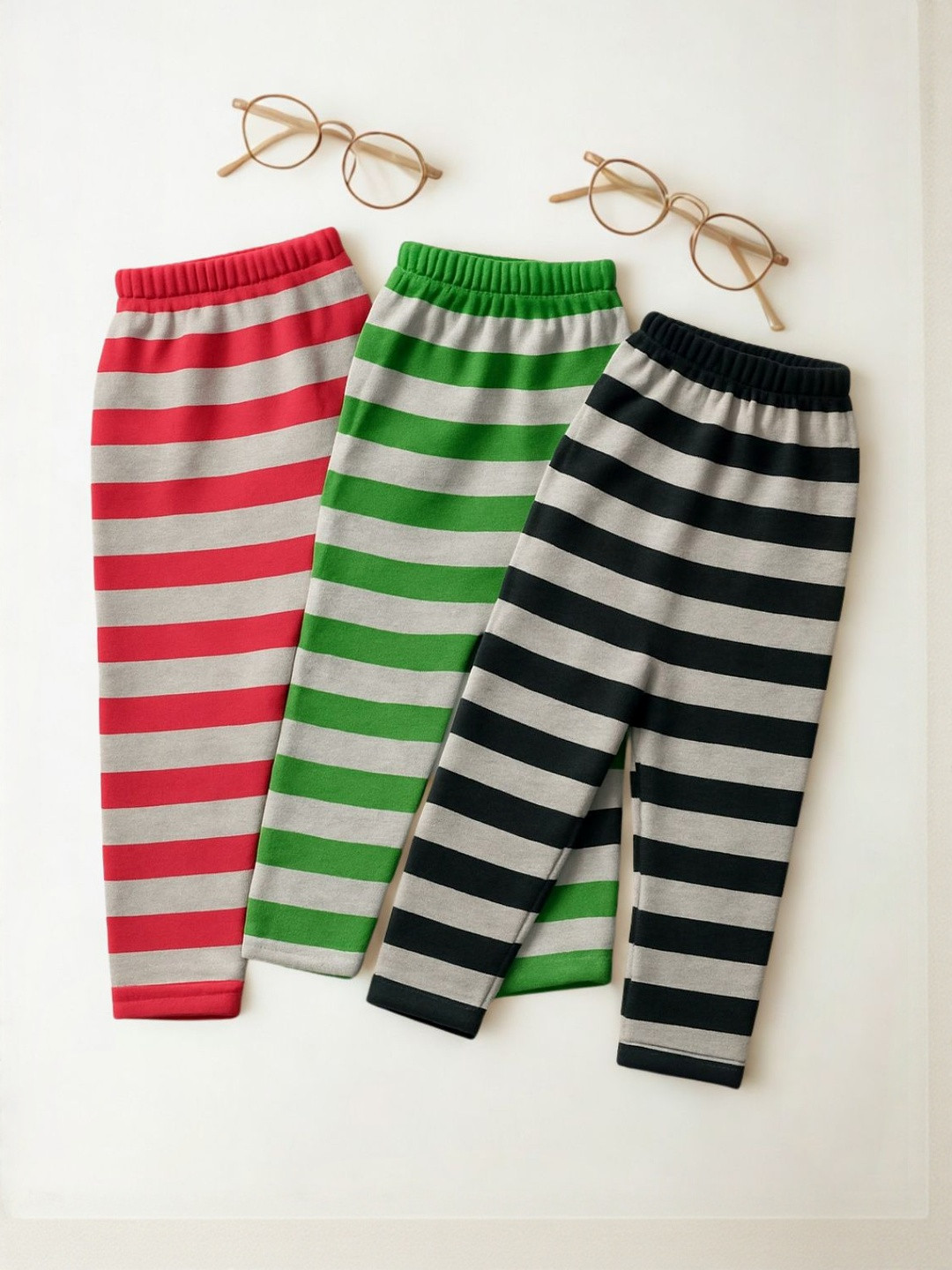 CORTICA Boys Pack Of 3 Striped Therma-Fit Cotton Track Pants