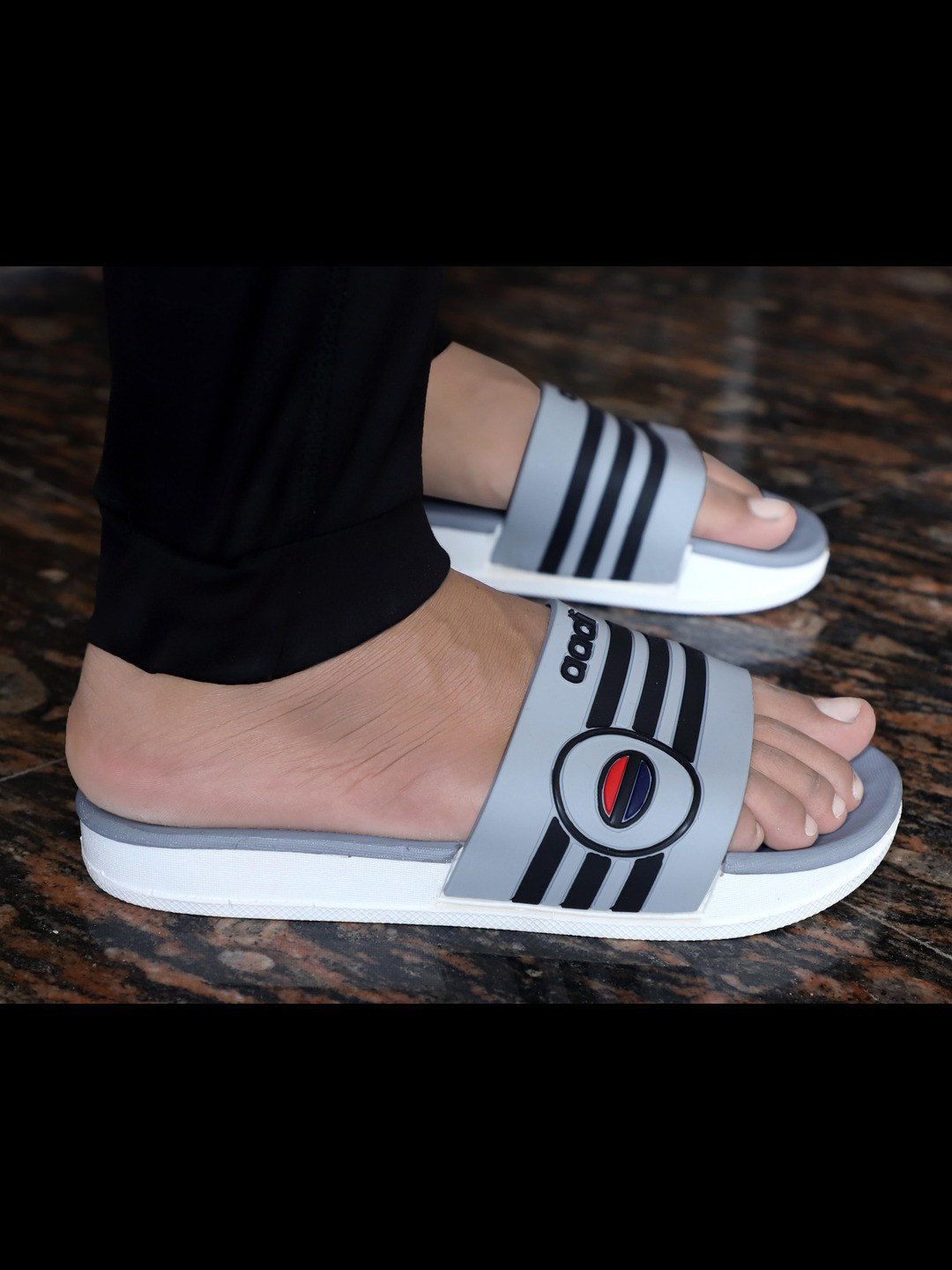 aadi Men Grey & Green Slip-On