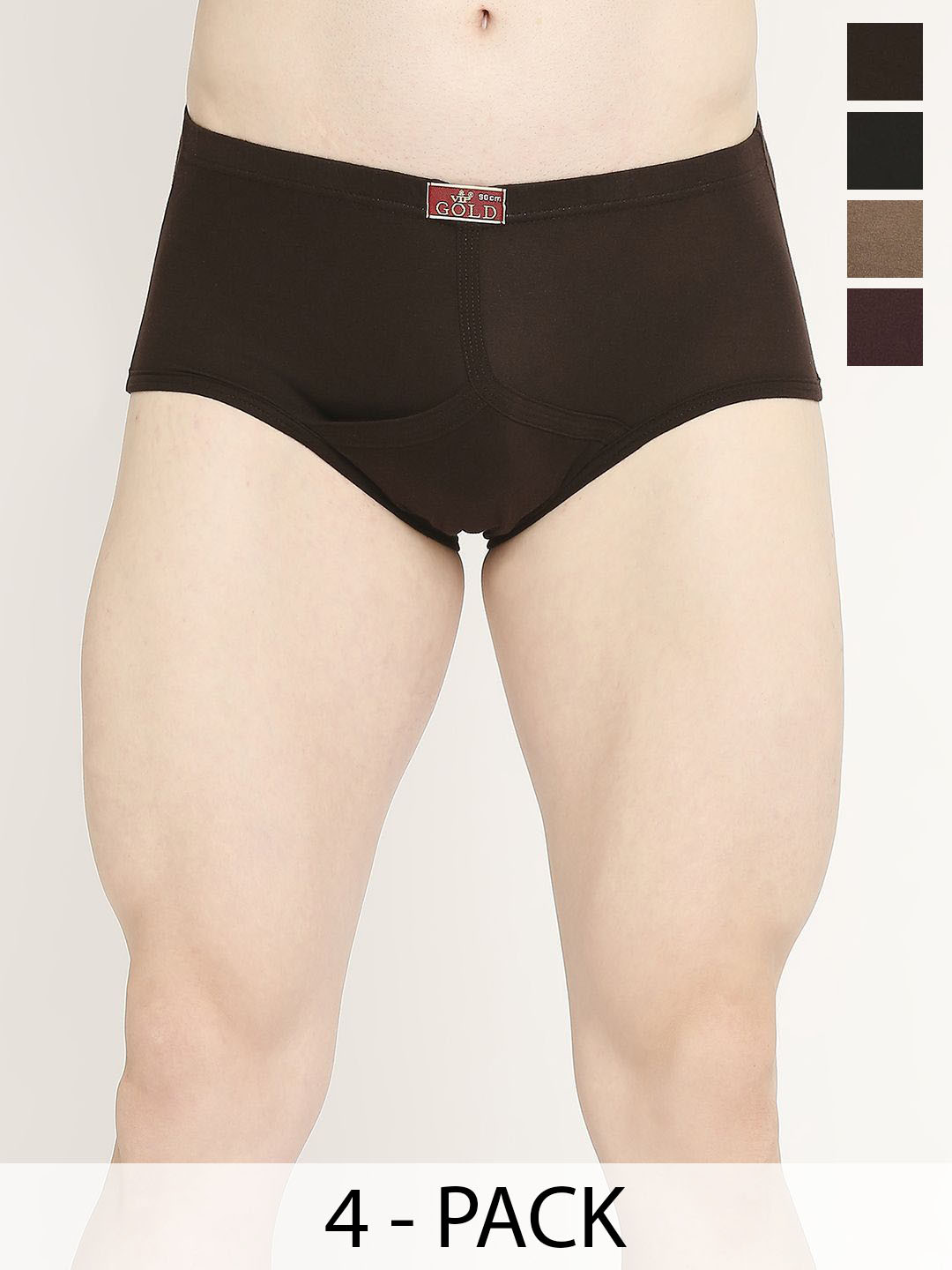 VIP Pack Of 4 Pure Cotton Anti Bacterial Basic Briefs VP-MI-BF-GOLDC-1P-IN-PO4-110