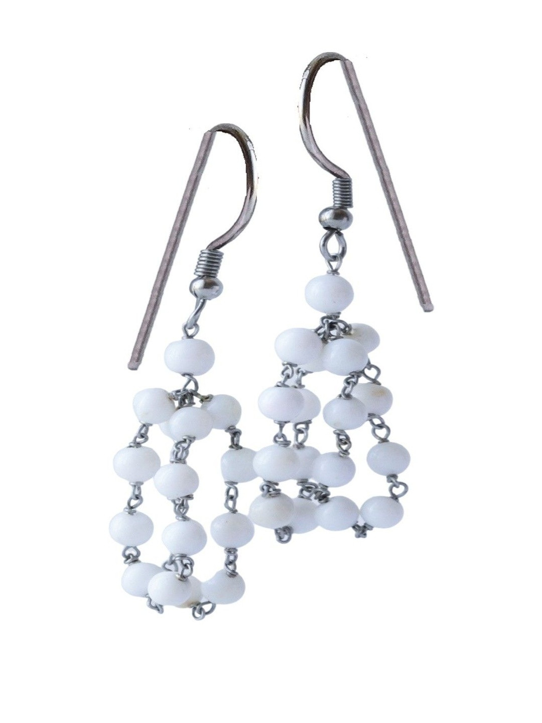 Shrim jewels Brass Plated Opal Stone Spherical Shaped Drop Earrings