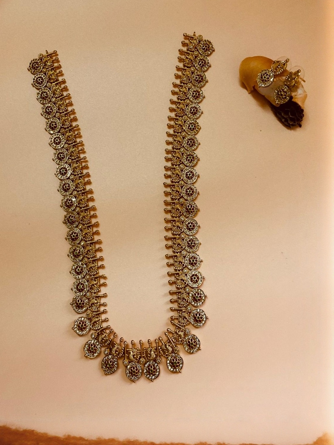 Ajrang Gold-Plated Artificial Stones Studded Bottu Mala Haram Jewellery Set