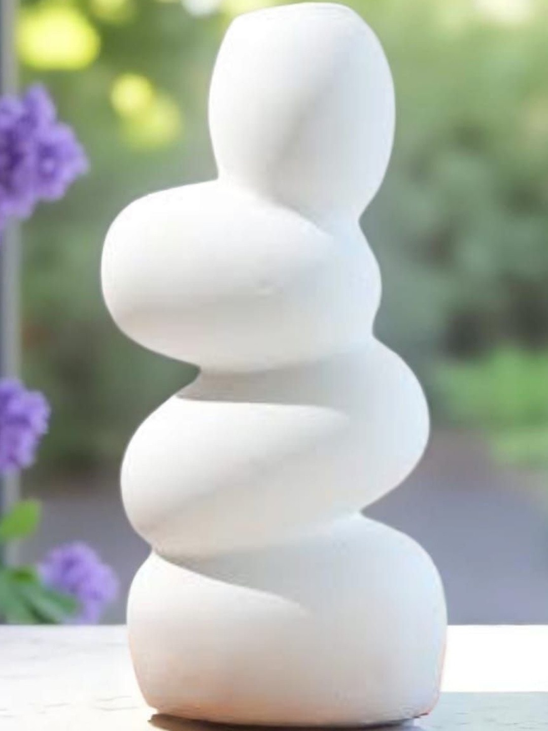 Artisans Bazar White Pebble Ceramic Vase