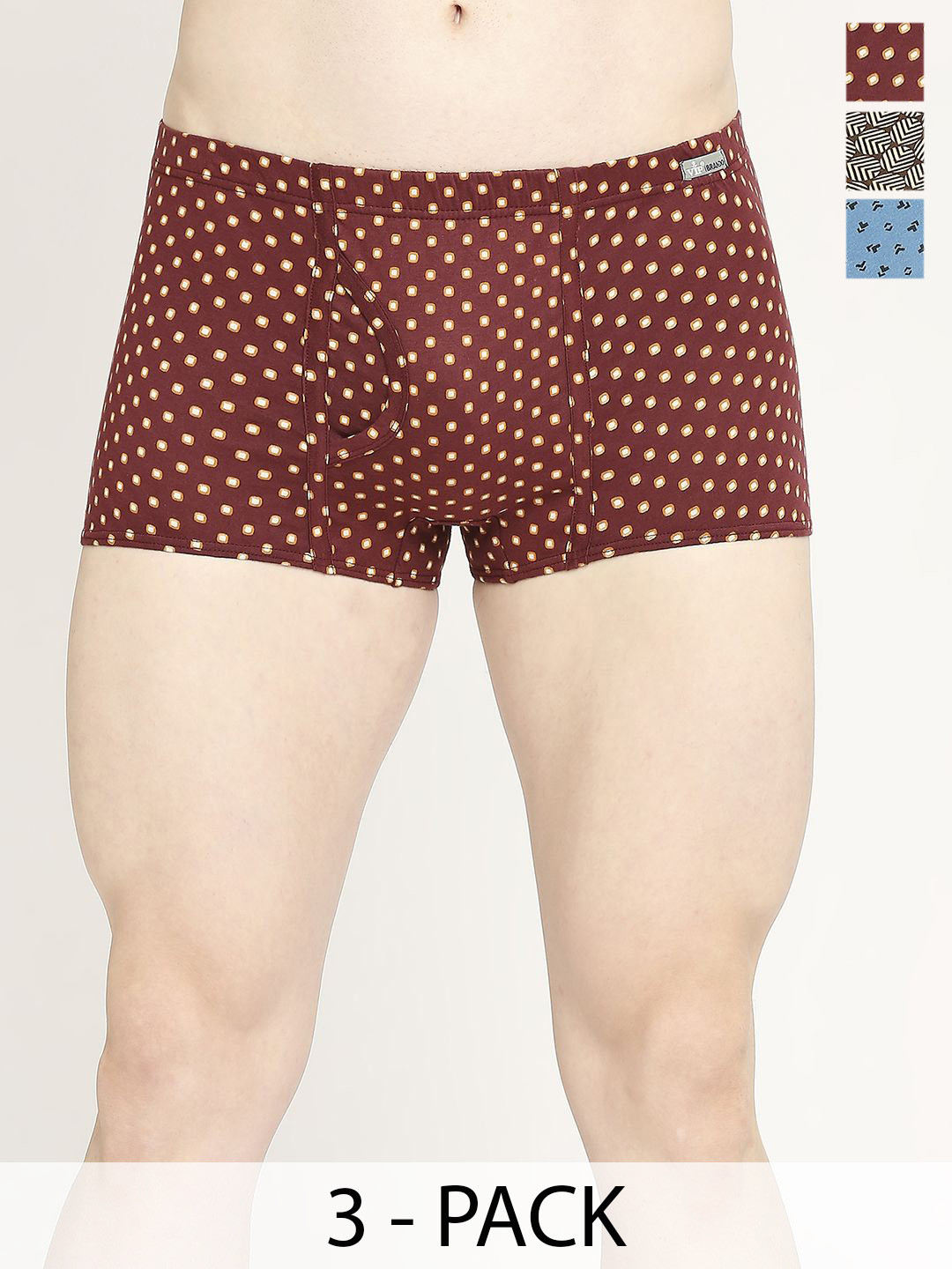 VIP Men Pack Of 3 Trunks VP-MI-TR-BRNDP-1P-IN-PO2-80