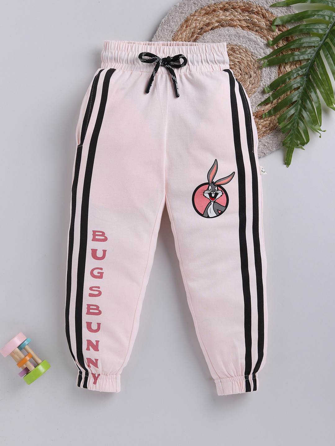 Happy Faces Girls Looney Tunes Pleated Pure Cotton Joggers