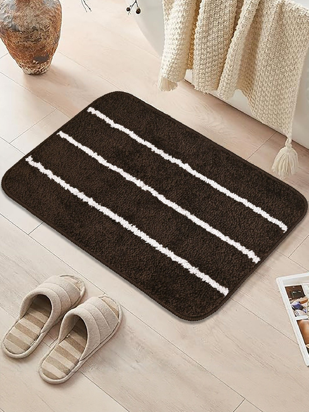 Homzz Brown Soft Microfiber Bathroom Mat