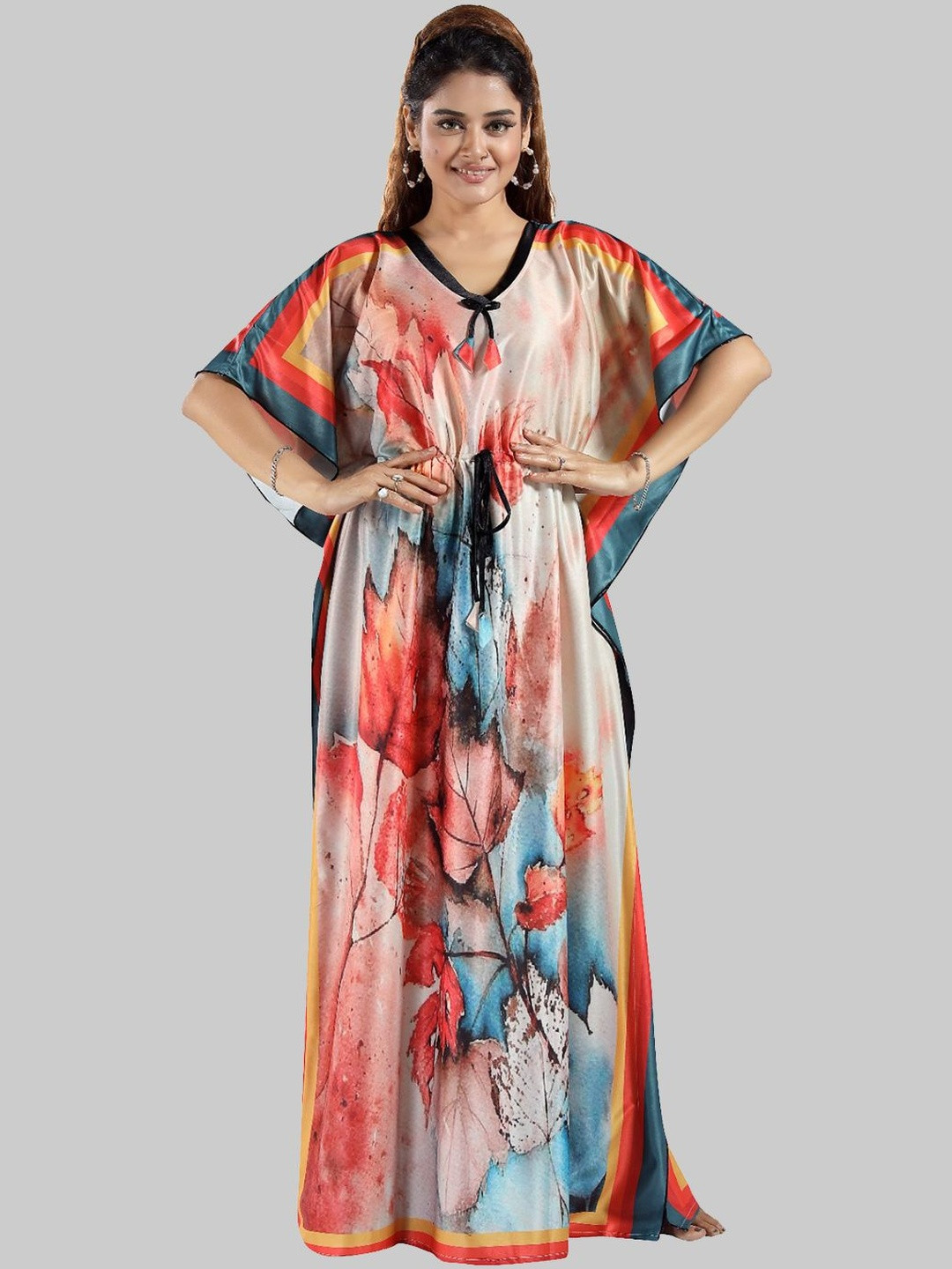 Gutthi Women Printed Maxi Nightdress