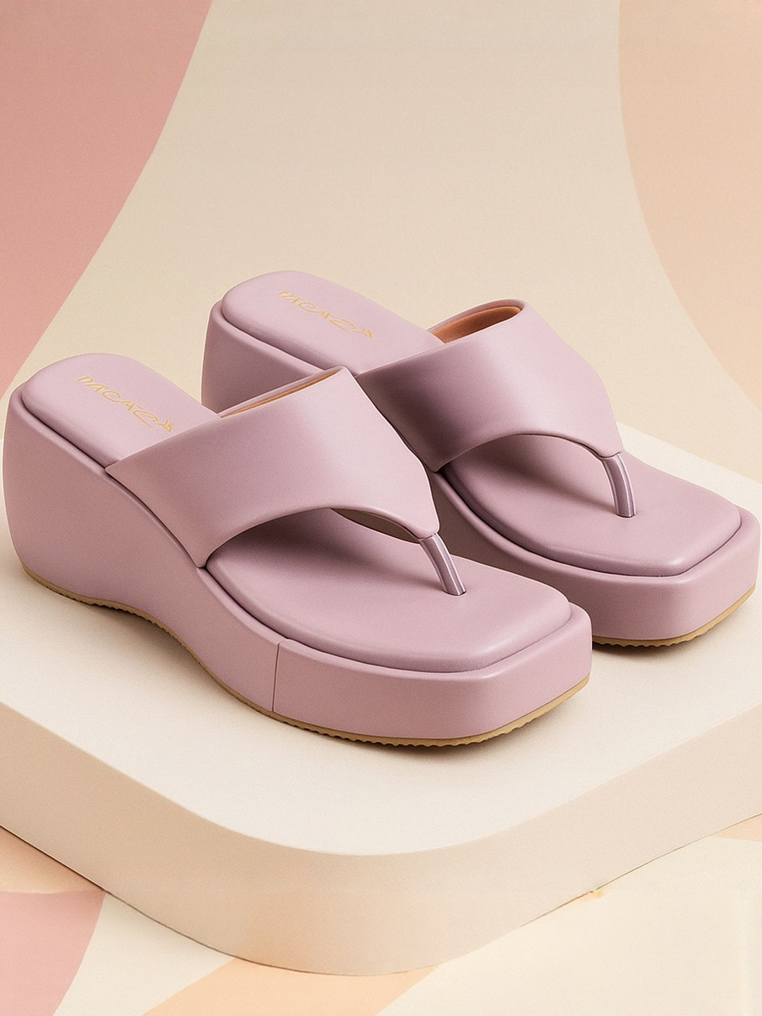 MOSAC Synthetic Leather Platform Sandals