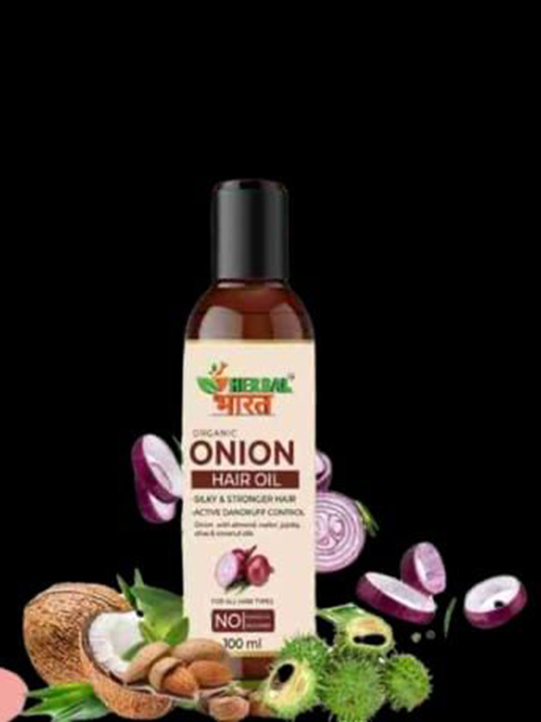 HERBAL BHARAT Set Of 3 Organic Onion Hair Oil - 100 ml Each