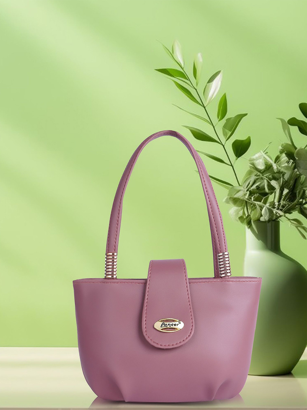 Lancer Structured Two Handles Non-Detachable Sling Strap Handheld Bag