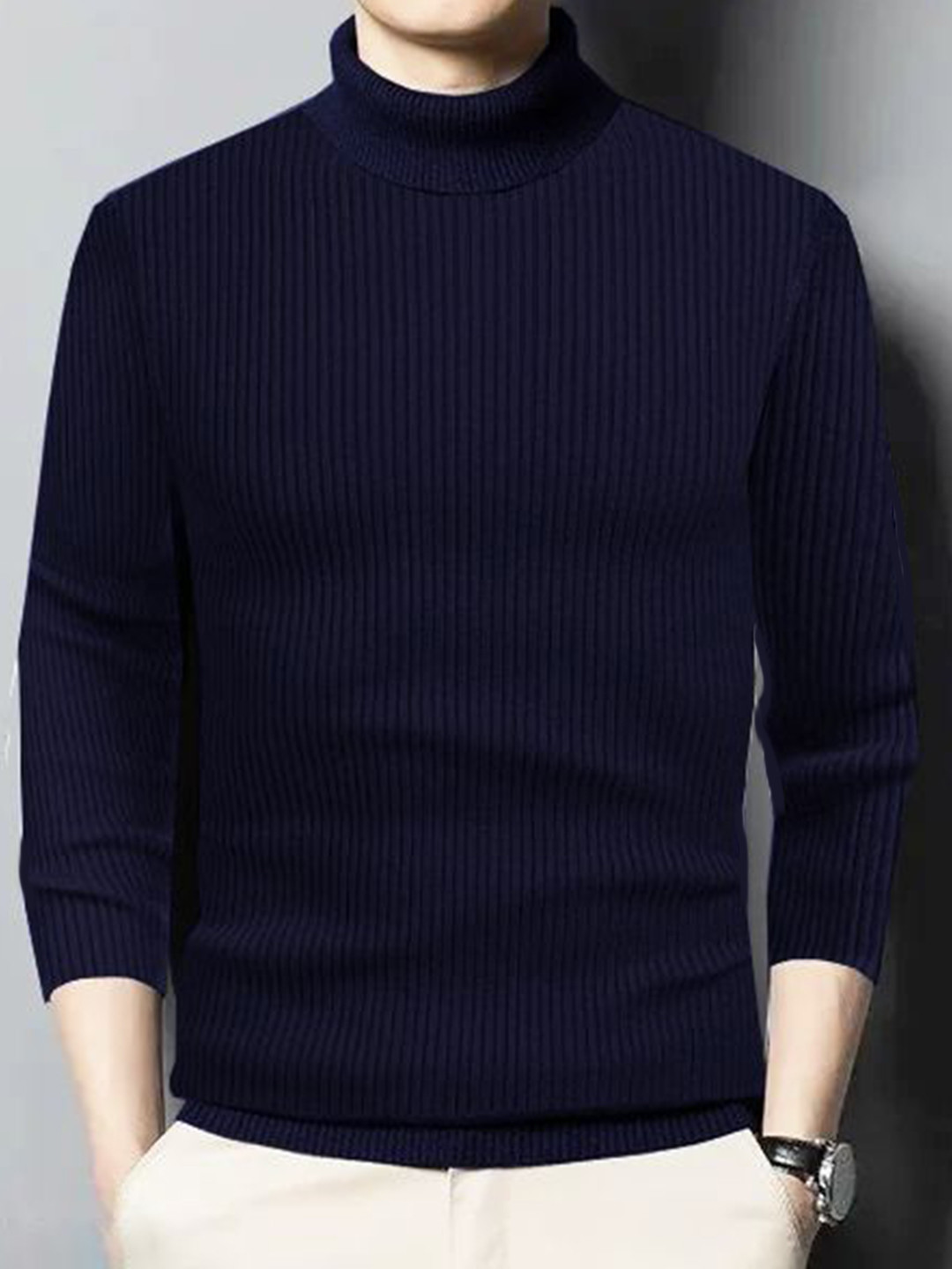 fashlook Men High Neck Sweatshirt