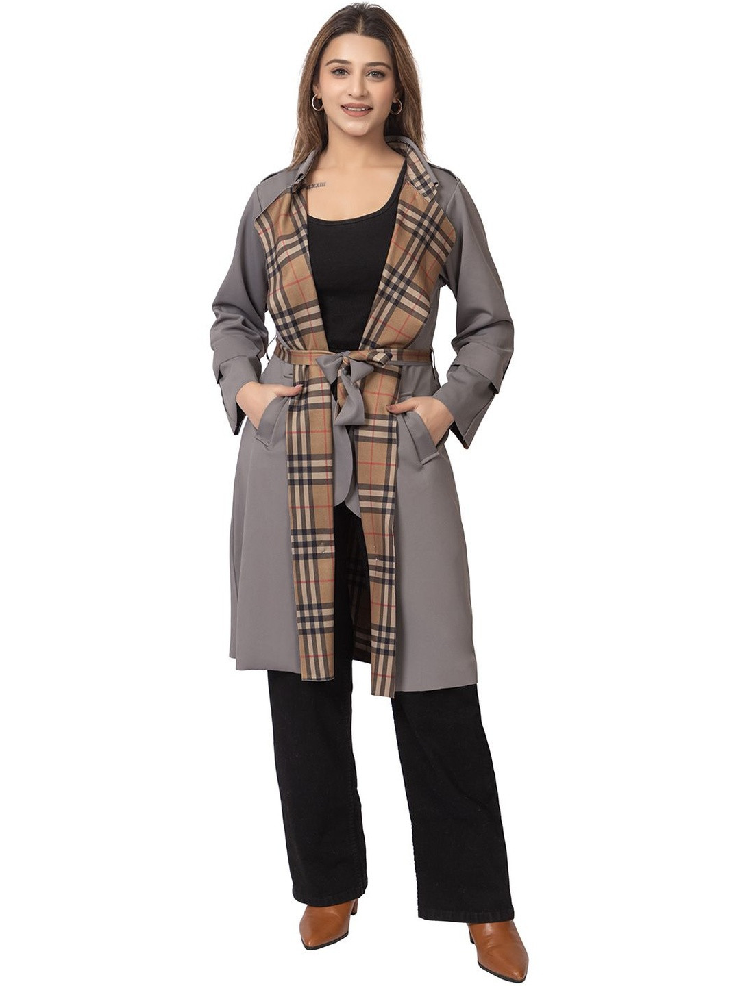 DressBerry Checked Woollen Overcoat