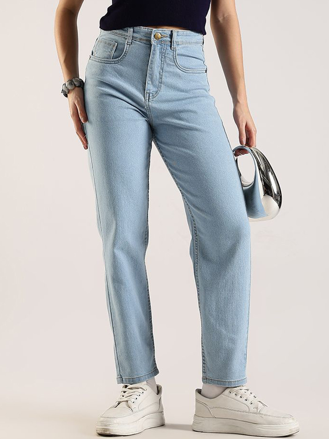 zayla Women Comfort Mom Fit High-Rise Stretchable Jeans