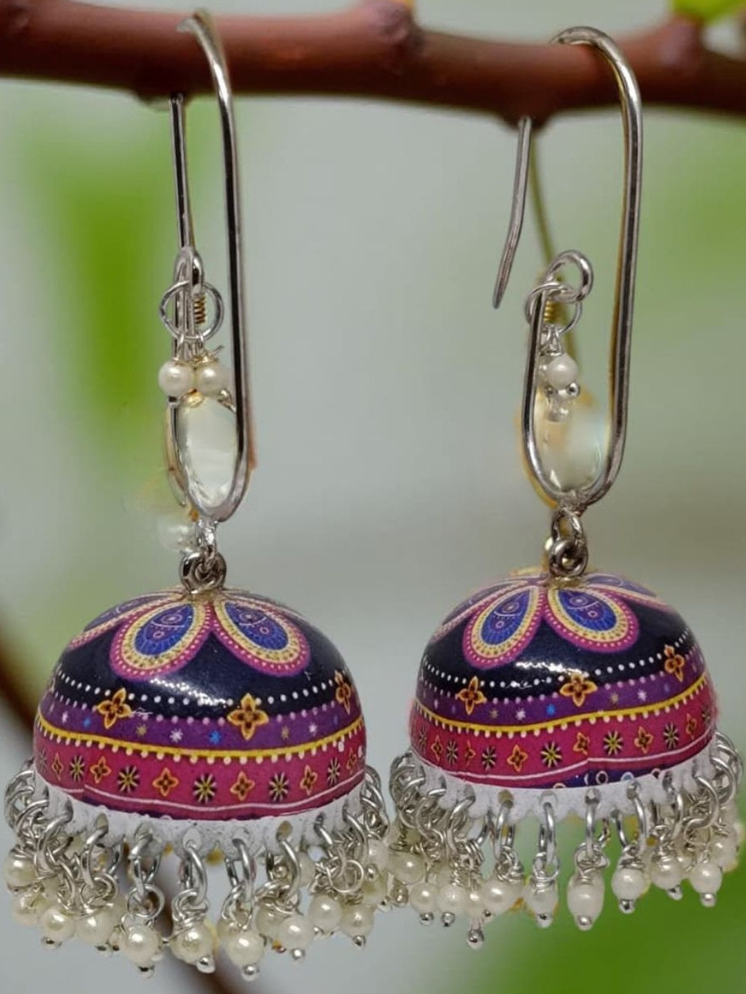 VYRA Pearls Beaded Dome Shaped Jhumkas