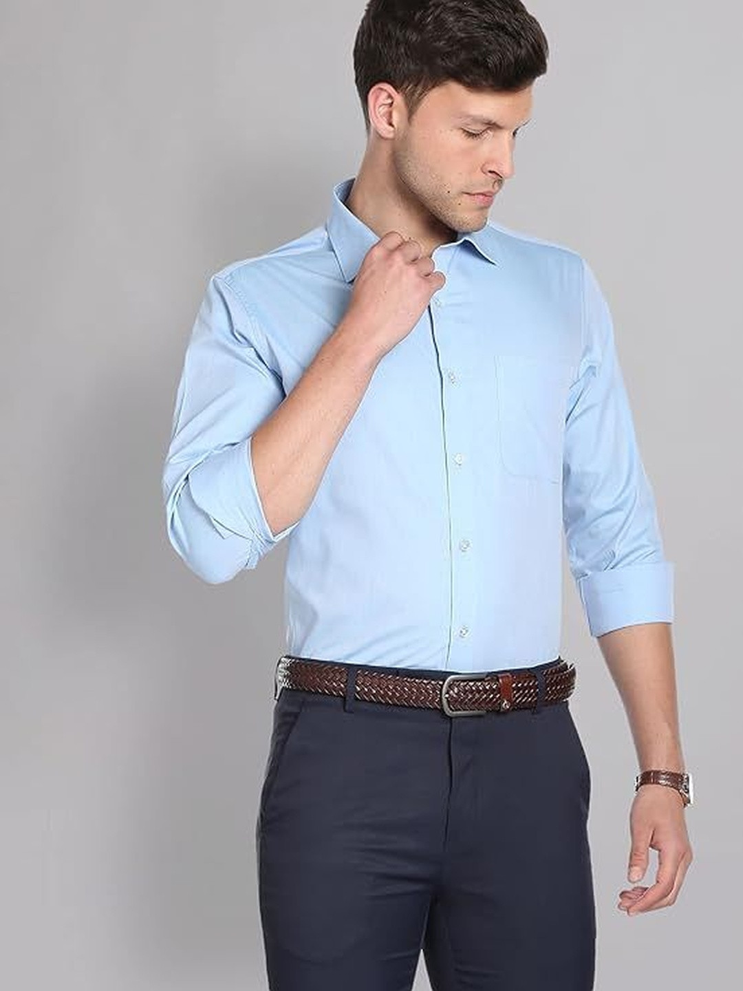 Cotton Blend Men Casual Wear Slim Fit Shirt