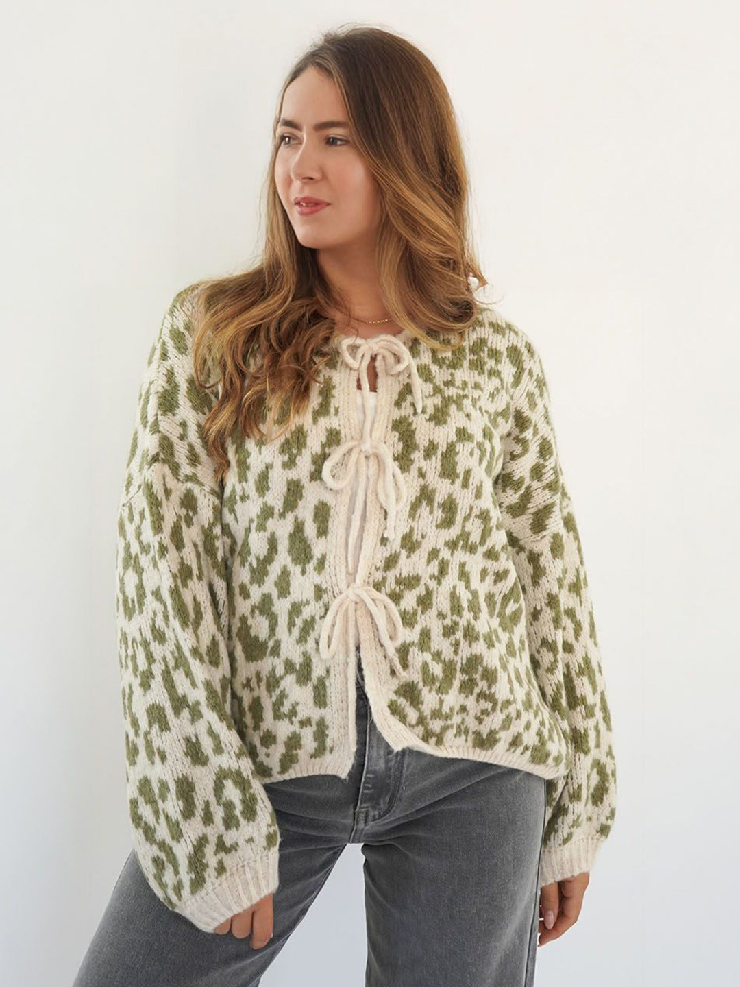 StyleCast Women Animal Skin Printed Toggle Clouser Cardigan
