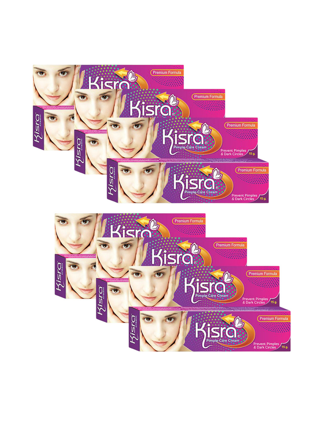 KISRA Set Of 6 Premium Pimple Care Cream For Acne & Dark Spots - 15 g Each