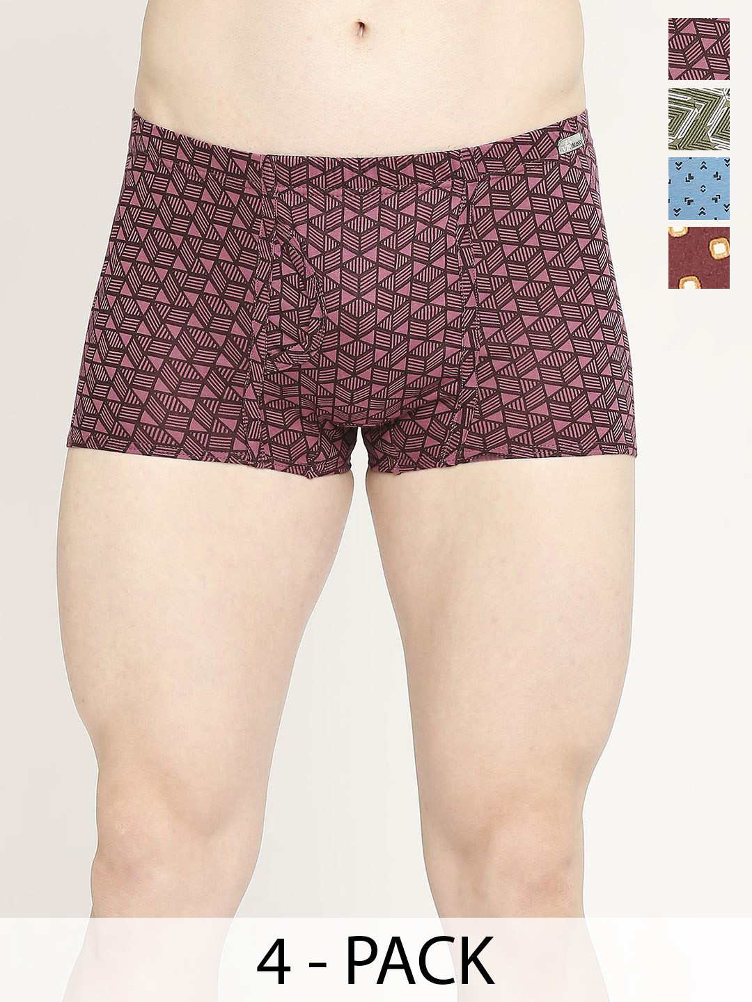 VIP Men Pack Of 4 Printed Trunks VP-MI-TR-BRNDP-1P-IN-PO4-80-Pack of 4