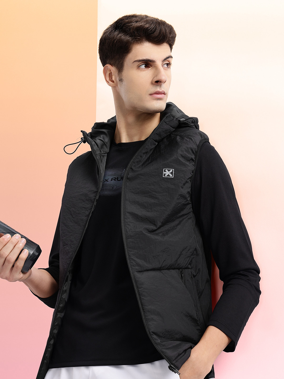 HRX by Hrithik Roshan Hooded Training Gilet Jacket