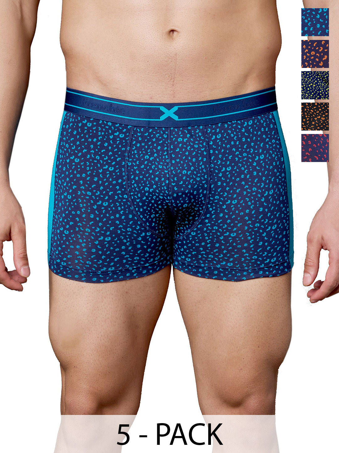FRENCHIE Men Pack Of 5 Astract Printed Assorted Short Trunks FR-MI-TR-LIT-1X5-ASTD-S-PO5