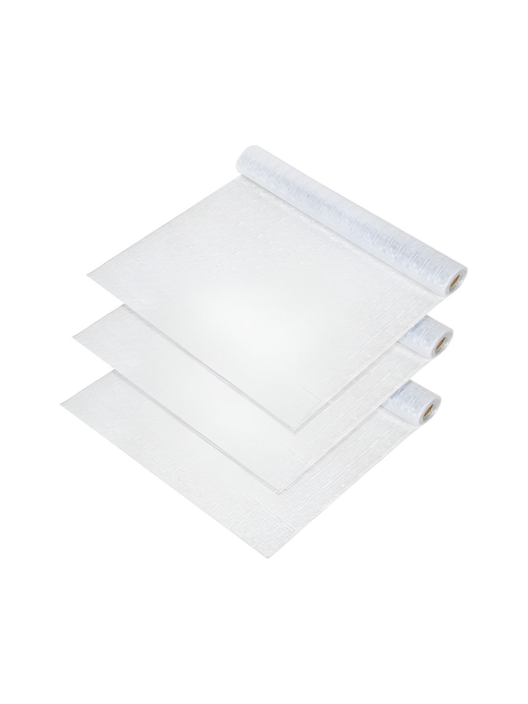Aura Transparent 3 Pieces Check-Design Shelf Liner Organisers