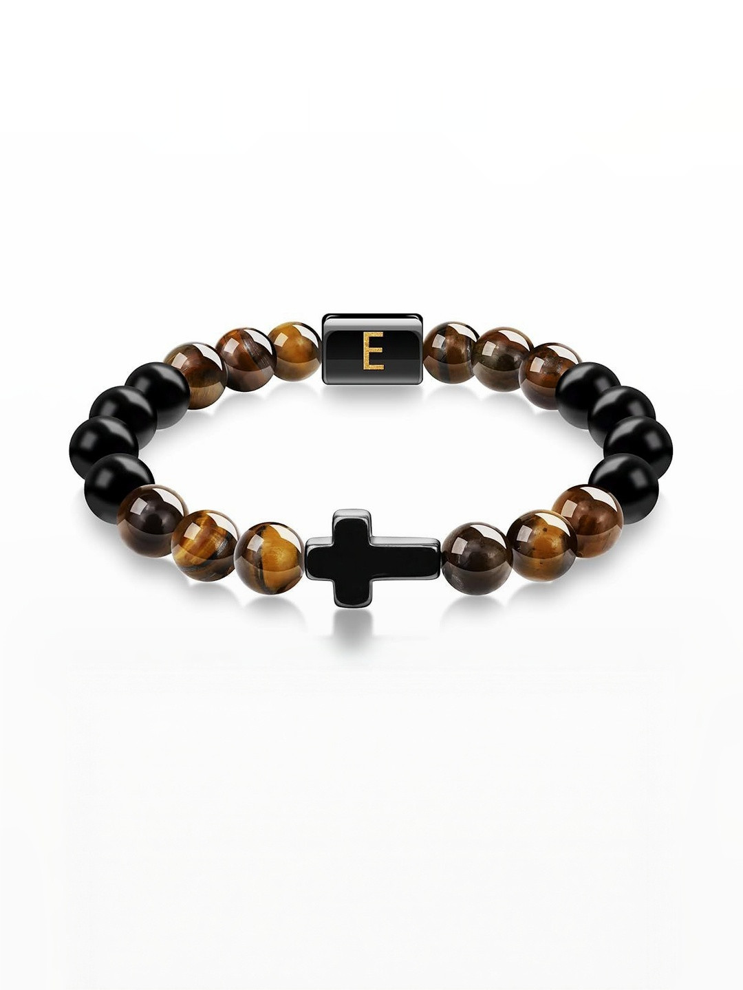EDMIRIA Unisex Tigers Eye Cross Bracelet
