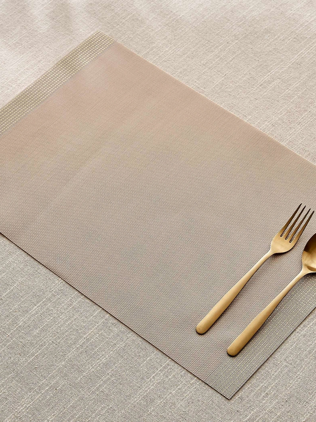 Home Centre Eden Fest Beige 6 Pieces Textured Table Placemats