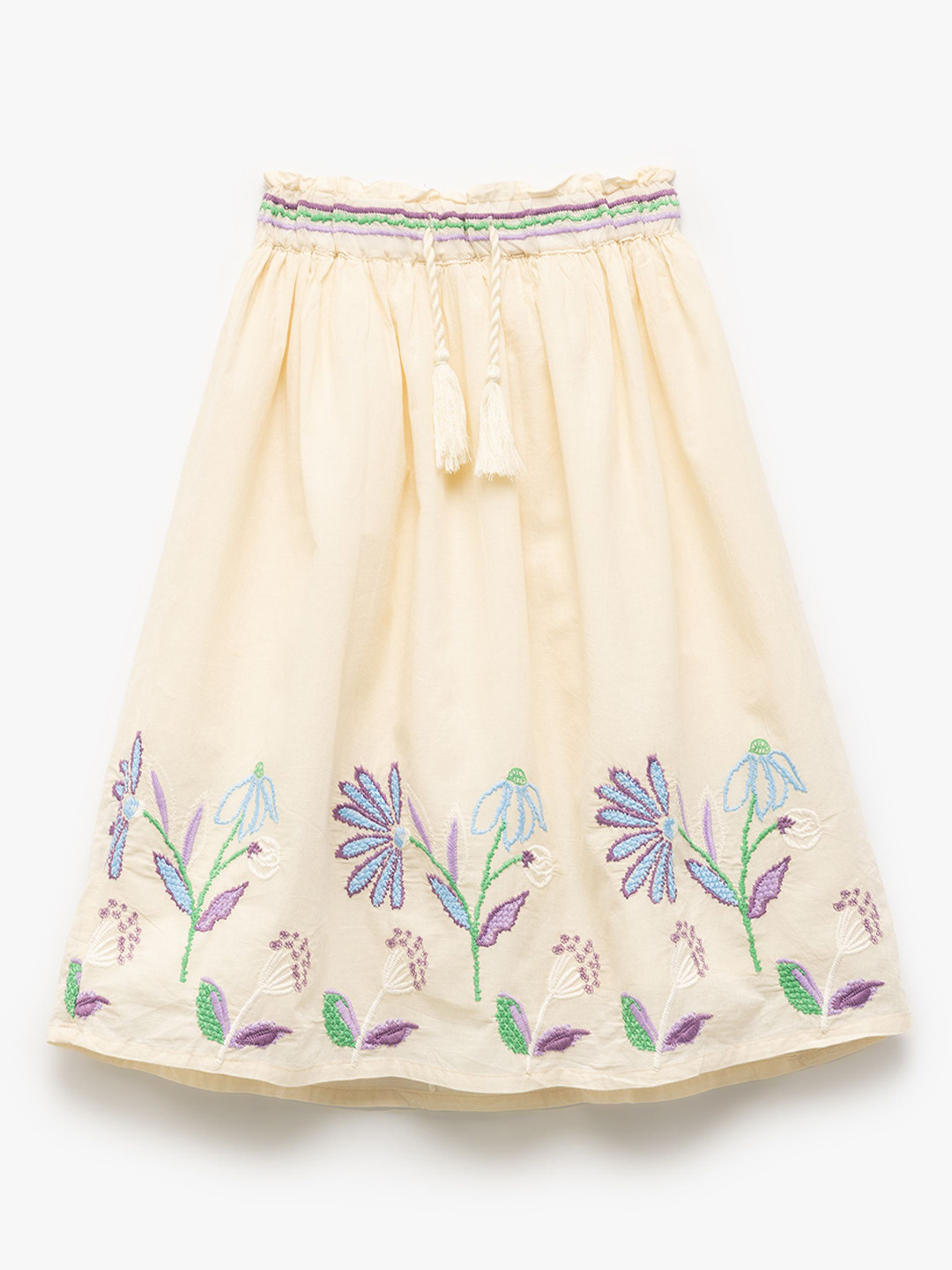 Koton Girls Embroidered Cotton Skirts
