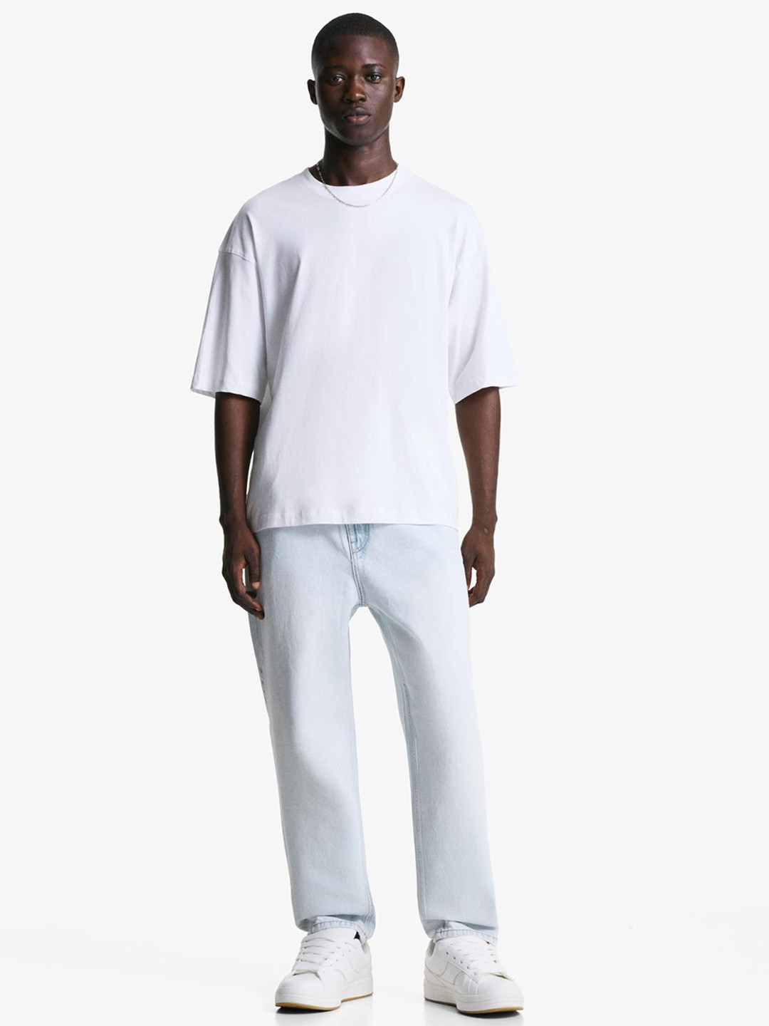 Bershka Men Low-Rise Cotton Baggy Jeans