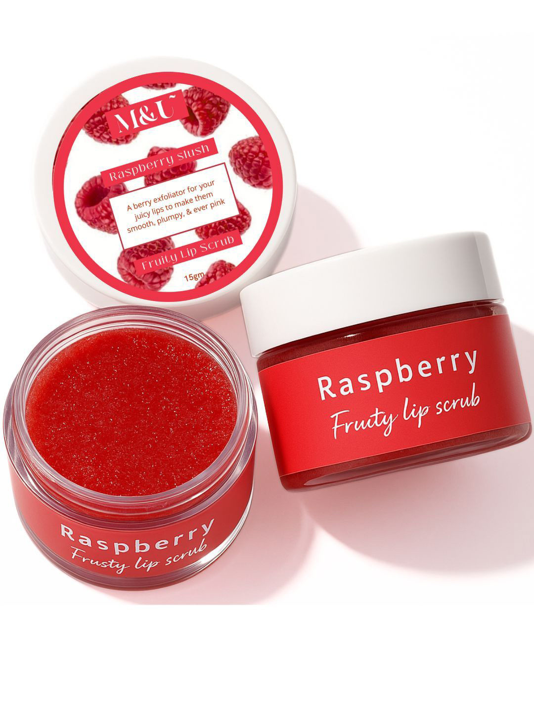 M&U Raspberry Slush Lip Scrub For Dark & Pigmented Lips - 15 ml