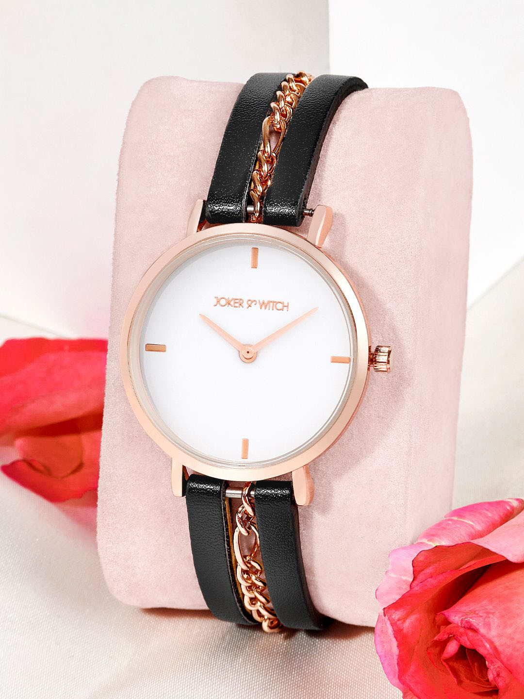 JOKER & WITCH Kristina Women Leather Straps Analogue Watch with Bracelet