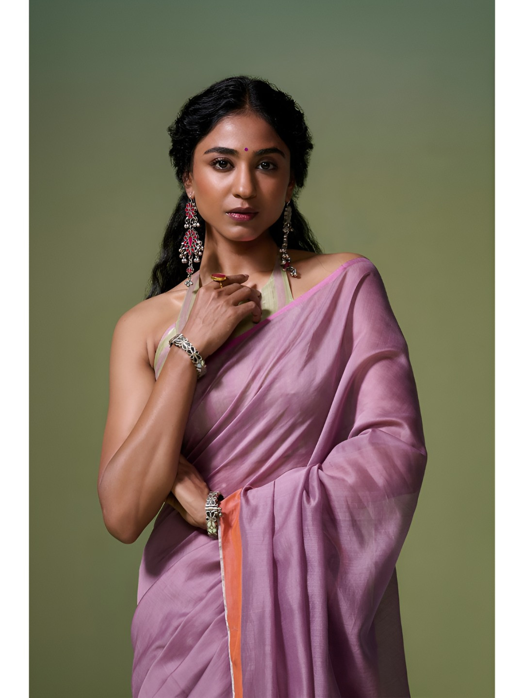 Dressfolk Chanderi Contrast Saree