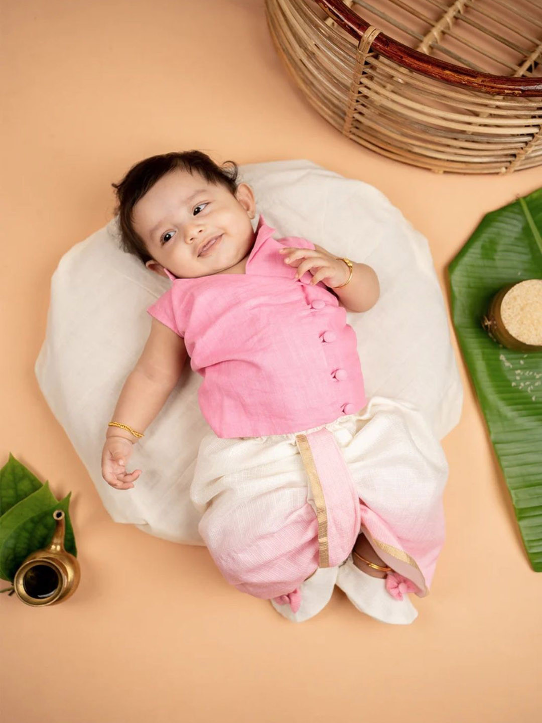 DISHA CREATIONZ Boys Regular Pure Cotton Kurta with Dhoti Pants