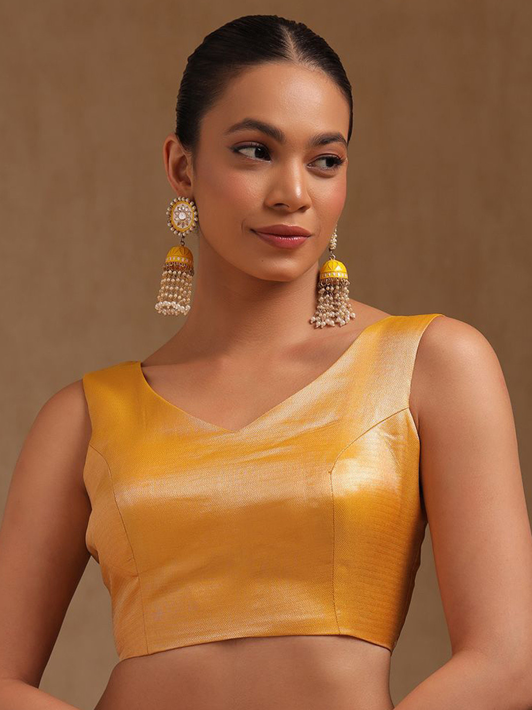 Soch Sleeveless V-Neck Saree Blouse