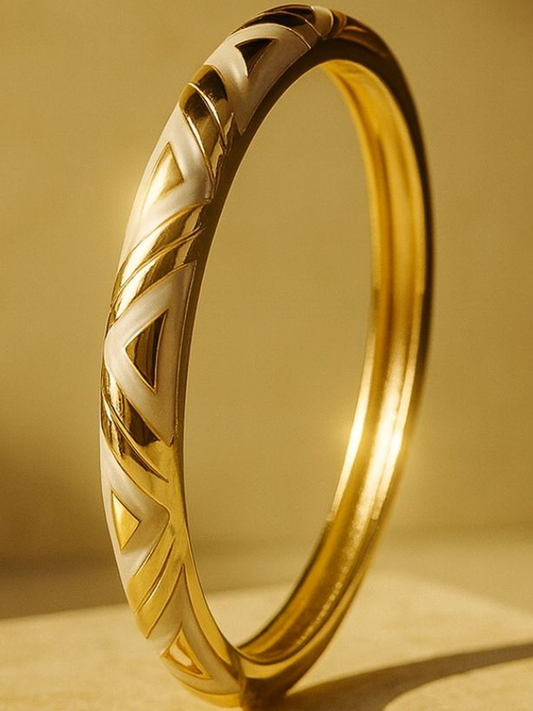 RaasRani Women 18K Gold-Plated Enamel Cuff Bracelet